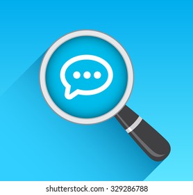 Message Icon Magnifying Glass