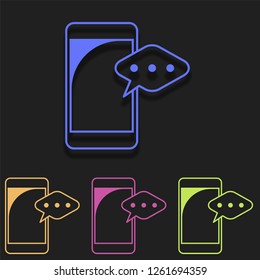 Message icon in multi color. Simple outline vector of media set icons for UI and UX, website or mobile application