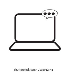 message icon on laptop background, background picture, template for your design