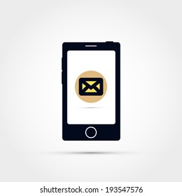 Message icon on a mobile device