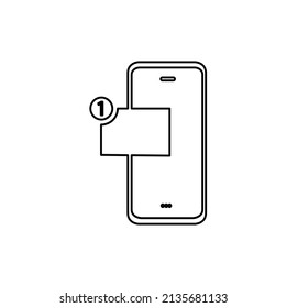 message icon on phone, alert concept, vector illustration