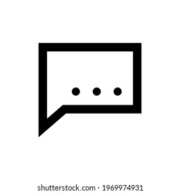 Message icon on white isolated background, vector illustration.