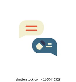 message icon. online learning icon. perfect for application, web, logo and presentation template. icon design flat style