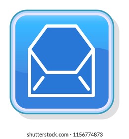 Message Icon. Open Envelope concept. Editable stroke flat icons. Simple thin line art logo. Colorful website button, label, sticker. Vector illustration. 