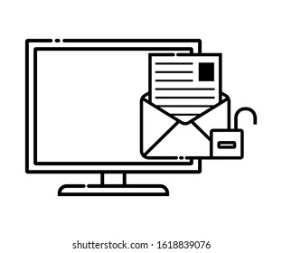 message icon opens on the computer. Open message icons are marked with an open padlock icon
