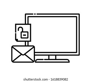 message icon opens on the computer. Open message icons are marked with an open padlock icon