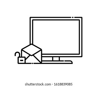 message icon opens on the computer. Open message icons are marked with an open padlock icon