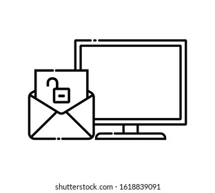 message icon opens on the computer. Open message icons are marked with an open padlock icon