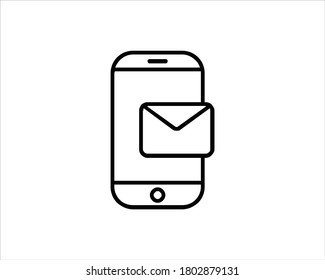 Message icon outline and linear vector