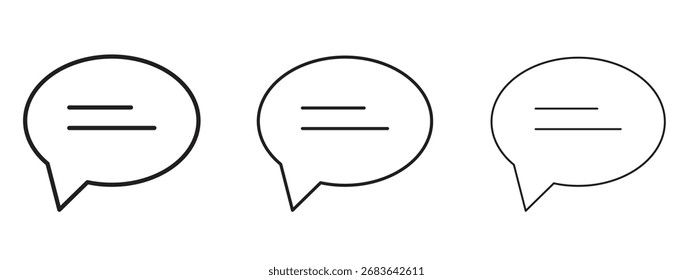 Ícone de mensagem, sinal de estrutura de tópicos, símbolos lineares