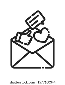 message icon with outline style