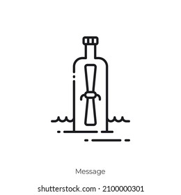 Icono de mensaje. Diseño de icono de estilo de esquema aislado en fondo blanco