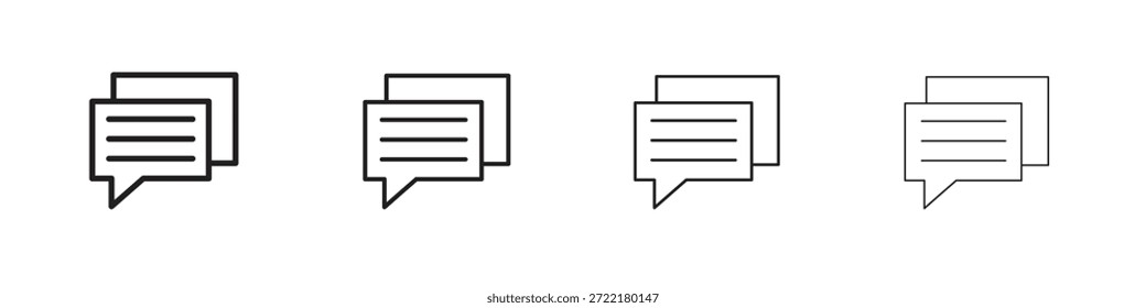 Icono de mensaje esboza la tendencia de las versiones simples modernas