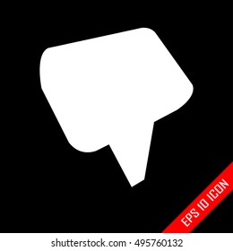 Message icon. Pictograph of message or chat. Simple logo of message on black background. Flat illustration.
