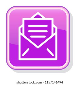 Message Icon. Reading Opened Envelope concept. Editable stroke flat icons. Simple thin line art logo. Colorful website button, label, sticker. Vector illustration. 