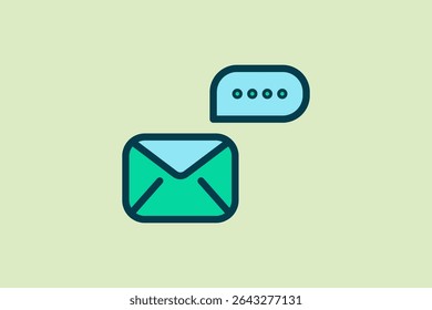 Message icon. icon related to UI elements. suitable for web site, app, user interfaces,element, printable etc. flat line icon style. simple vector design editable