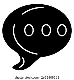 Message icon represented by 3d perspective Message icon Black Filled style.