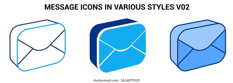 Message icon represented by Simple Message icon Blue, Dualline, Dualtone style.