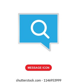 message icon with search symbol vector icon