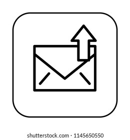 Message Icon. Sending Envelope concept. Editable stroke flat icons. Simple thin line art logo. Web app button. Vector illustration. 