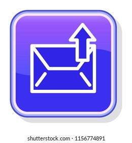 Message Icon. Sending Envelope concept. Editable stroke flat icons. Simple thin line art logo. Colorful website button, label, sticker. Vector illustration. 