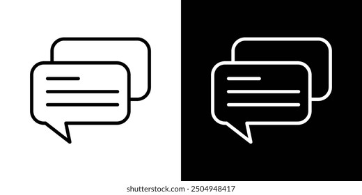 Message icon set in black and white stroke.