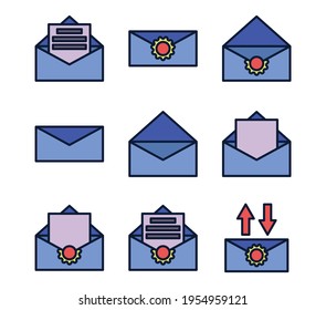 message icon, set of car message app icon to use in mobile chat app with light blue flat icon style