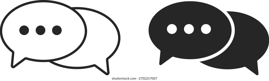 Conjunto de ícones de mensagem. Símbolo de discussão por bate-papo. conversa online Bolha de fala. bate-papo bolhas ícones coleção
