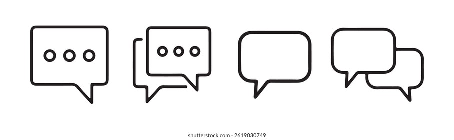 Message icon set. Chatting icons in different styles. Web icon set. Mail vector illustration eps 10
