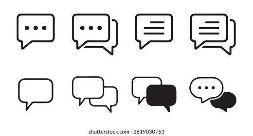 Message icon set. Chatting icons in different styles. Web icon set. Mail vector illustration eps 10