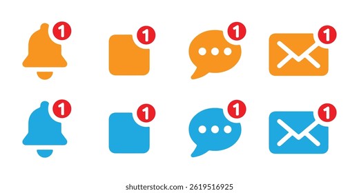 Message icon set. Chatting icons in different styles. Alert icon. Email vector illustration eps 10