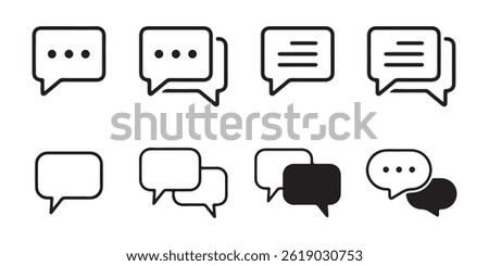 Message icon set. Chatting icons in different styles. Web icon set. Mail vector illustration eps 10