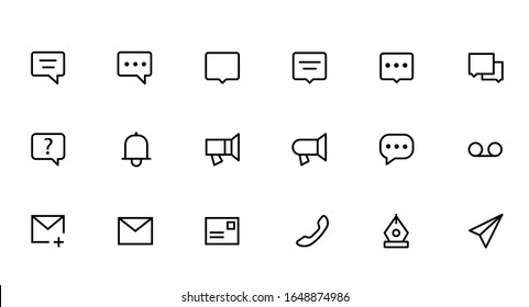 message icon set or collection message  
 icon -vector. white background. premium quality-symbol. message icon collection sign. web design and mobile design,