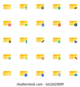 message icon set design flat style part 1