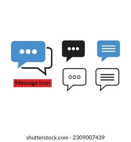 Message icon set in flat style with background.