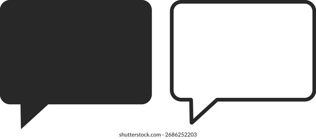 Message icon set line and bold style. Chat discussion symbol. online conversation Speech bubble. chat bubbles icons collection