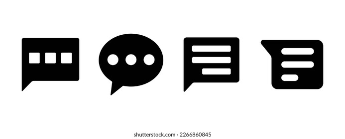 Message icon set modern style. mail, sms, email, e-mail, talk notification message set for smartphone, mobile, app and ui design. Chat icon vector isolated on background. Trendy message symbol.