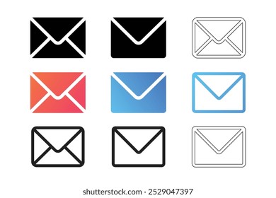 Message icon set silhouette color vector Art image illustration.