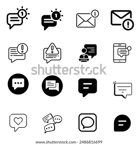 Message icon set two vector design