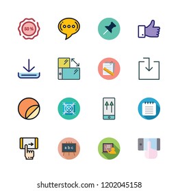 message icon set. vector set about sticker, note, notebook and chat icons set.