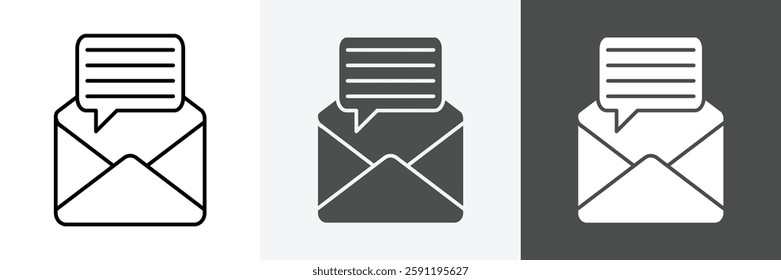 Message icon set vector art