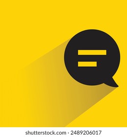 message icon with shadow on yellow background