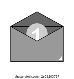 Message icon – simple new message icon on white background. EPS10