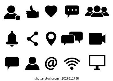 Message icon. Social conversation set. Telephone symbol. Speaker icon set. Information icon. Vector illustration. Stock image.