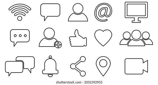 Message icon. Social conversation set. Telephone symbol. Speaker icon set. Information icon. Vector illustration. Stock image. 