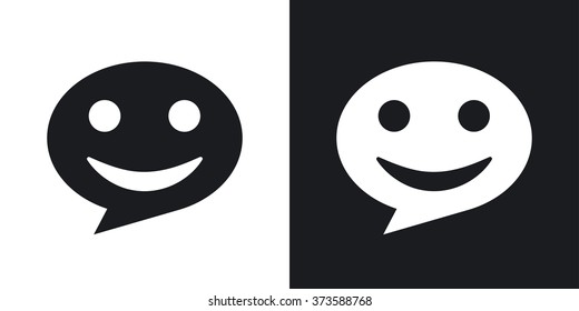 Message icon, stock vector. Two-tone version on black and white background