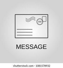 Message icon. Message symbol. Flat design. Stock - Vector illustration