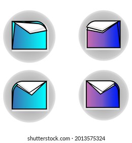 message icon or symbol with futuristic colors and various shapes