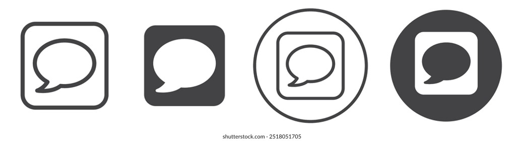 Message icon thin line illustration