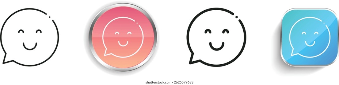 message icon. Thin Linear, Regular and Button Style Design Isolated On White Background